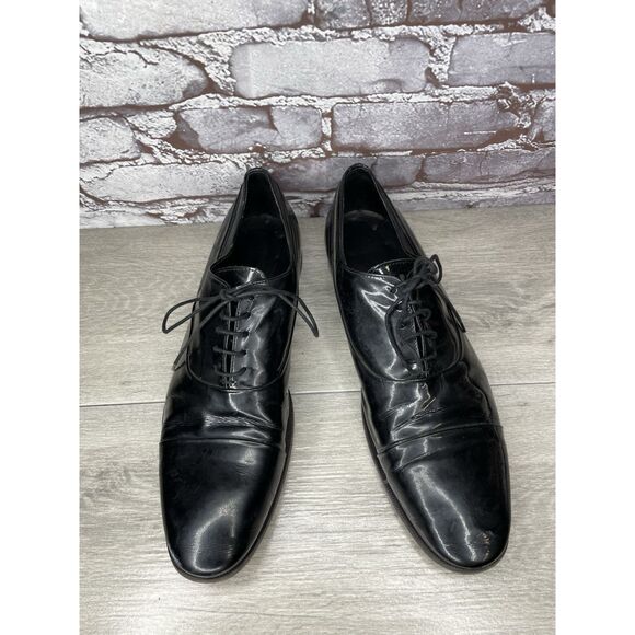 Rolando Sturlini Black Patent Leather Derby Tuxedo Dress Shoes Men’s 45EU/12M US main image 8